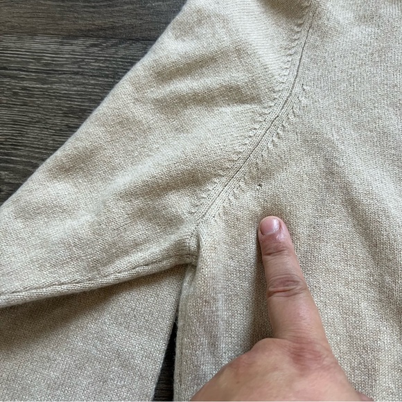 Studio 121 100% Cashmere Turtleneck Sweater Beige Nordstrom Women's size XL - Picture 5 of 7